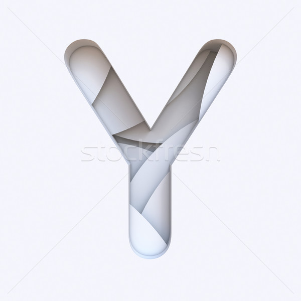 White abstract layers font Letter Y 3D Stock photo © djmilic