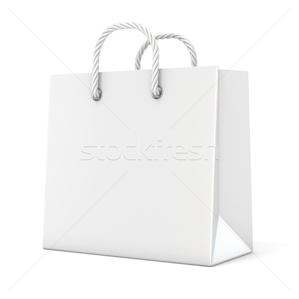 Single, empty, blank shopping bag. 3D Stock photo © djmilic