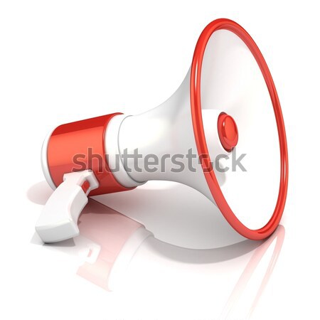 Red and white megaphone, 3D Stock photo © djmilic