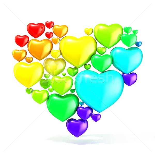 édes színes gyönyörű szívek fehér forma Stock fotó © djmilic