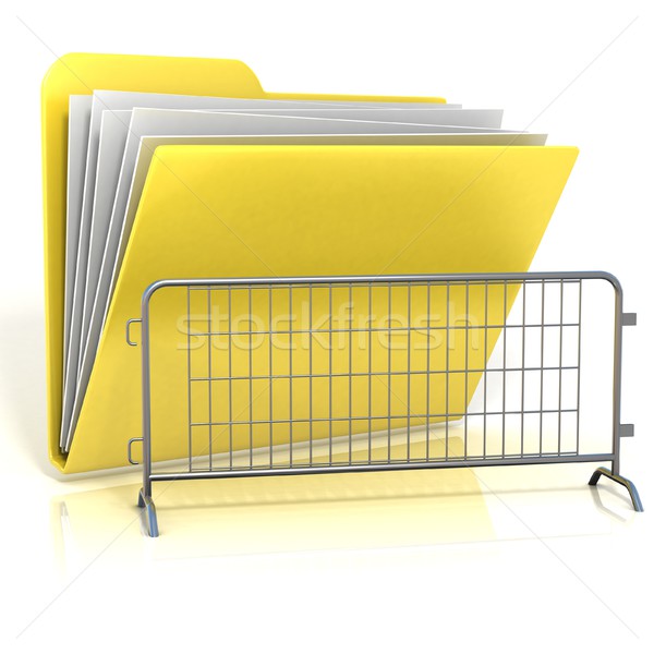 Steel barricade folder icon. 3D Stock photo © djmilic