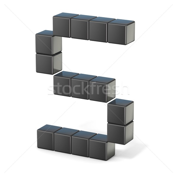 8 bit font. Capital letter S. 3D Stock photo © djmilic