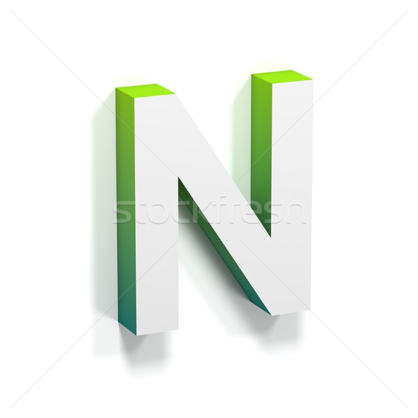 Green gradient and soft shadow letter N Stock photo © djmilic