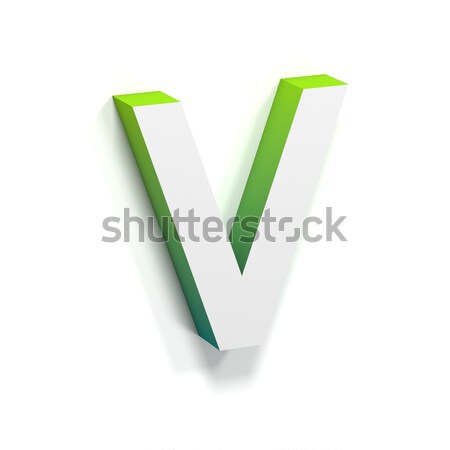 Green gradient and soft shadow letter V Stock photo © djmilic