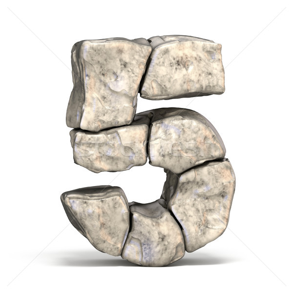 Stone font number 5 FIVE 3D Stock photo © djmilic