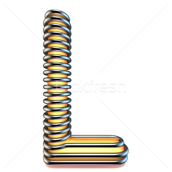 Portocaliu galben litera l metal cuşcă 3D Imagine de stoc © djmilic