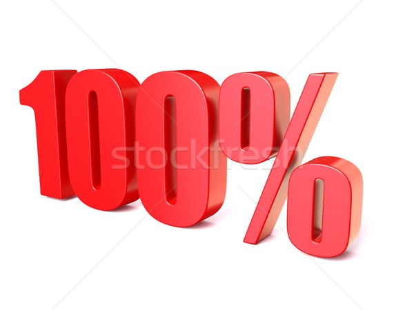 Red percentage sign 100. 3D Stock photo © djmilic