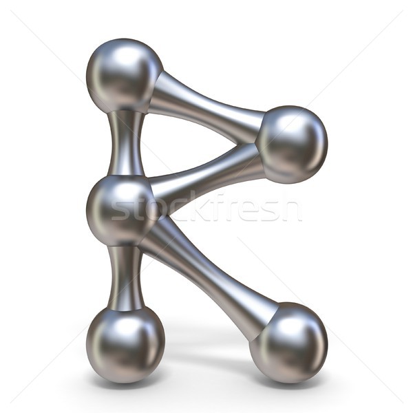 Oţel molecular trecut litera r 3D 3d face Imagine de stoc © djmilic
