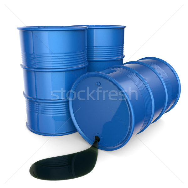 Blue oil barrels. 3D Stock photo © djmilic