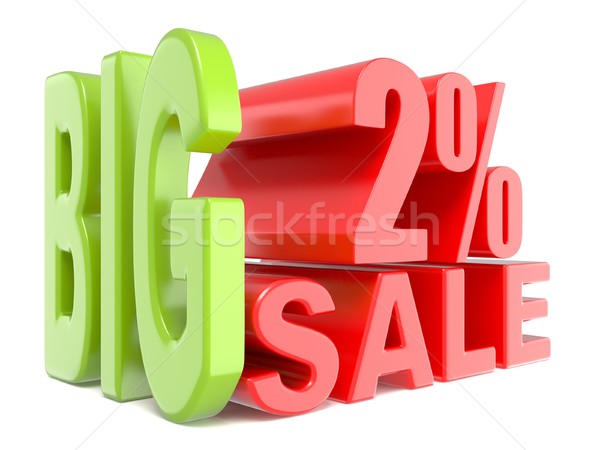 Big sale and percent 2% 3D words sign Stock photo © djmilic