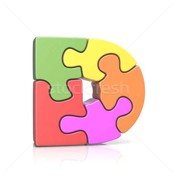 Puzzel letter d 3D 3d render illustratie Stockfoto © djmilic