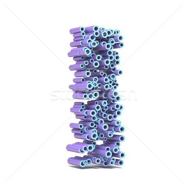 Purple blue font made of tubes LETTER I 3D Stock photo © djmilic