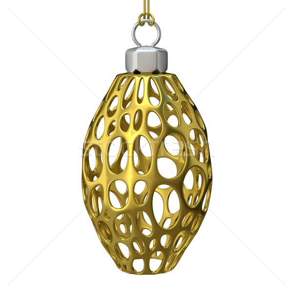 Ouro natal ornamento 3D 3d render ilustração Foto stock © djmilic