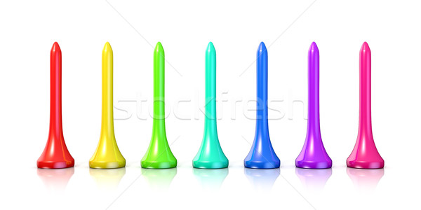 Colorful golf tees. 3D Stock photo © djmilic