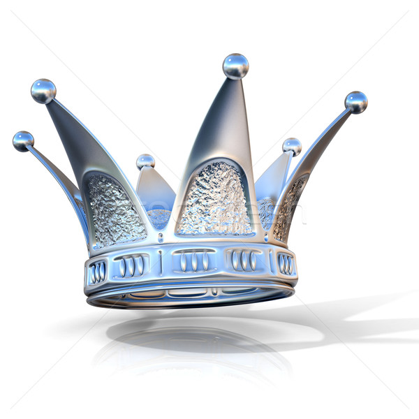 Silver crown isolated on a white background. Side view Stock photo © djmilic