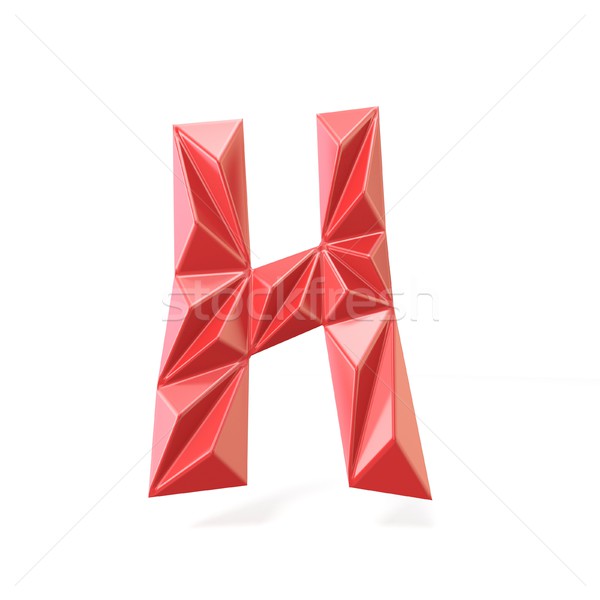 Red modern triangular font letter H. 3D Stock photo © djmilic