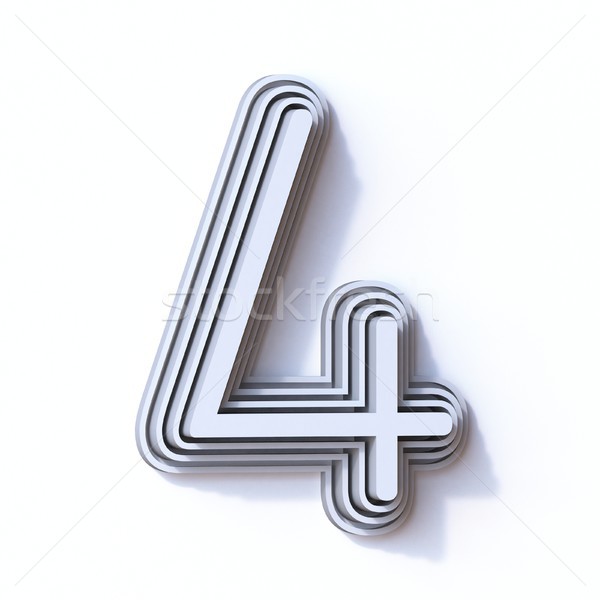Three steps font number 4 FOUR 3D Stock photo © djmilic