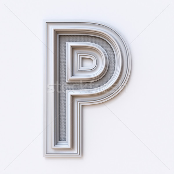 Stock photo: White picture frame font Letter P 3D