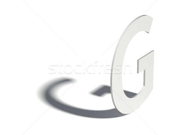 Spadek cień chrzcielnica litera g 3D 3d Zdjęcia stock © djmilic