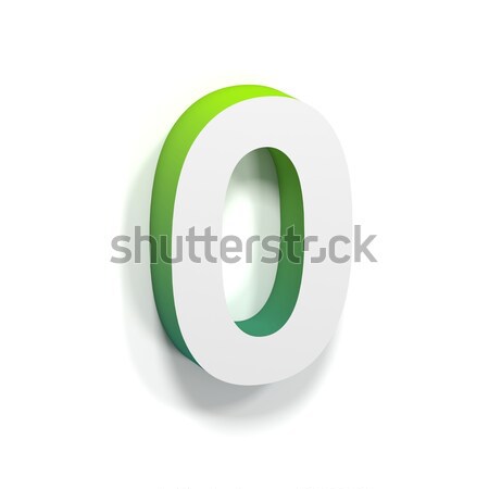 Green gradient and soft shadow number ZERO - 0 Stock photo © djmilic