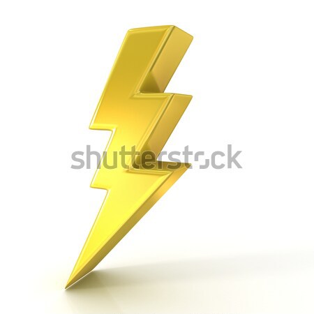 Lightning symbol, 3D golden sign Stock photo © djmilic