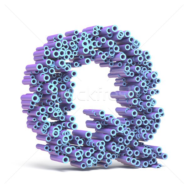 Purple blue font made of tubes LETTER Q 3D Stock photo © djmilic