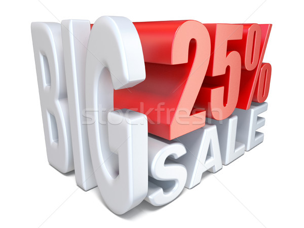 White red big sale sign PERCENT 25 3D Stock photo © djmilic