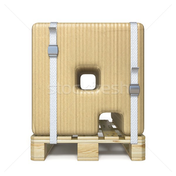 Cardboard box font Letter Q on wooden pallet 3D Stock photo © djmilic
