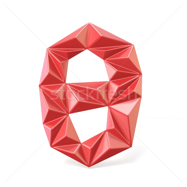 Red modern triangular font digit ZERO 0 3D Stock photo © djmilic