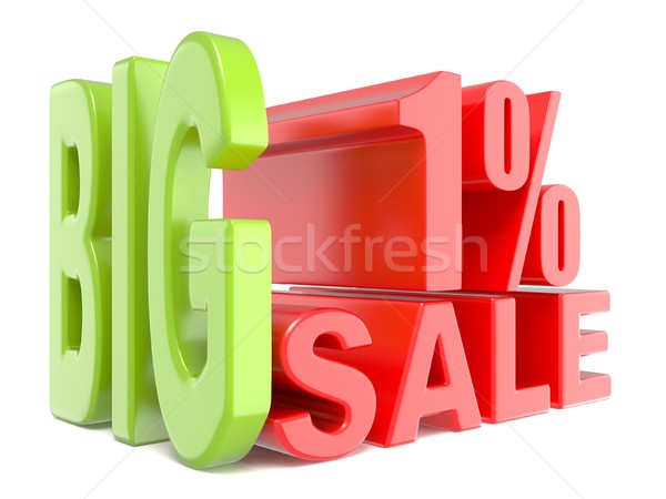 Big sale and percent 1% 3D words sign Stock photo © djmilic