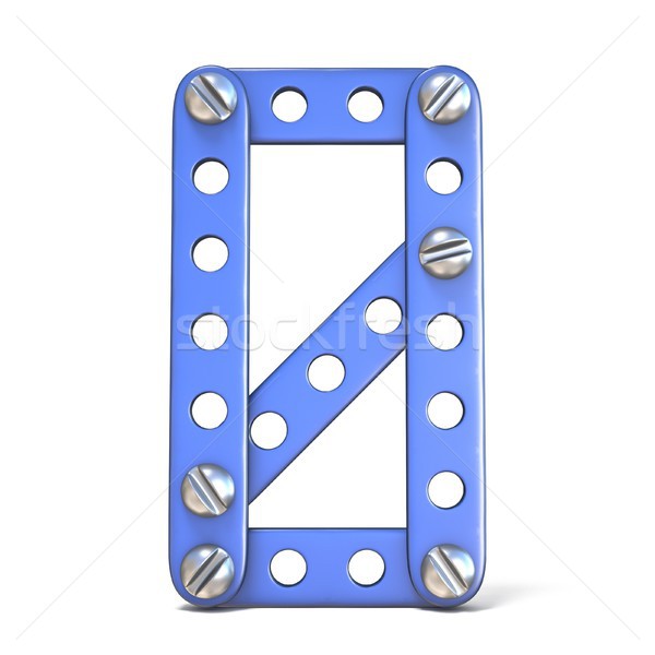 Blue metal constructor toy Number 0 ZERO 3D Stock photo © djmilic