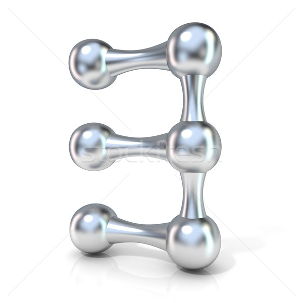 Molecular font numerical digits collection, 3 - THREE. 3D Stock photo © djmilic
