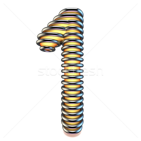 Foto stock: Laranja · amarelo · número · um · metal · gaiola