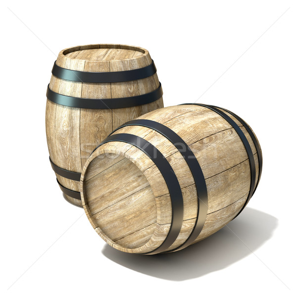 Fából készült bor 3D 3d render illusztráció izolált Stock fotó © djmilic