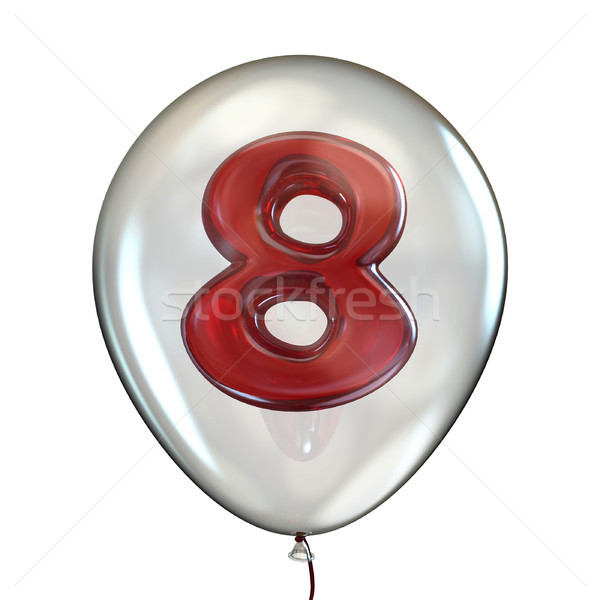 Number EIGHT 8 in transparent balloon 3D Stock photo © djmilic