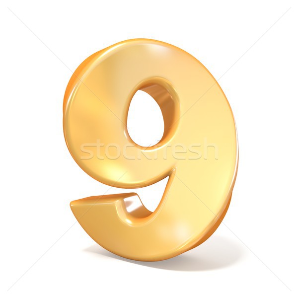 Orange twisted font number NINE 9 3D Stock photo © djmilic