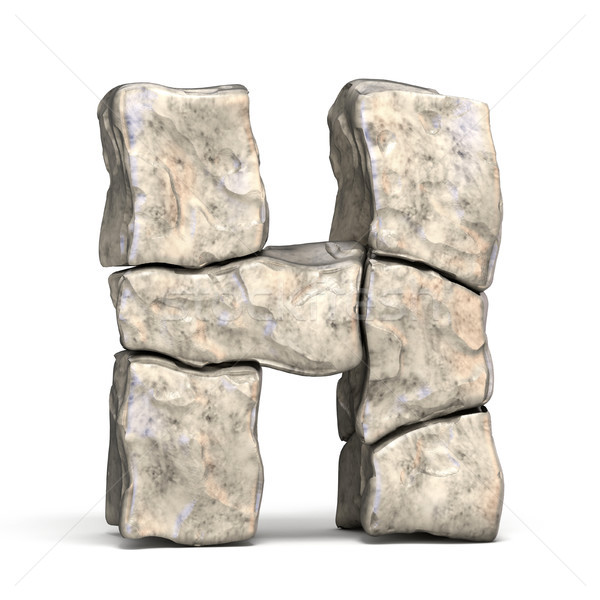 Kamień chrzcielnica litera h 3D 3d ilustracja Zdjęcia stock © djmilic