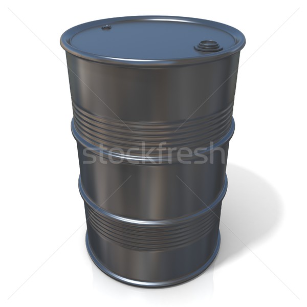 3D illustration of black oil barrel Stock photo © djmilic