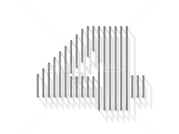 Silver, steel wire font. Number FOUR 4 Stock photo © djmilic