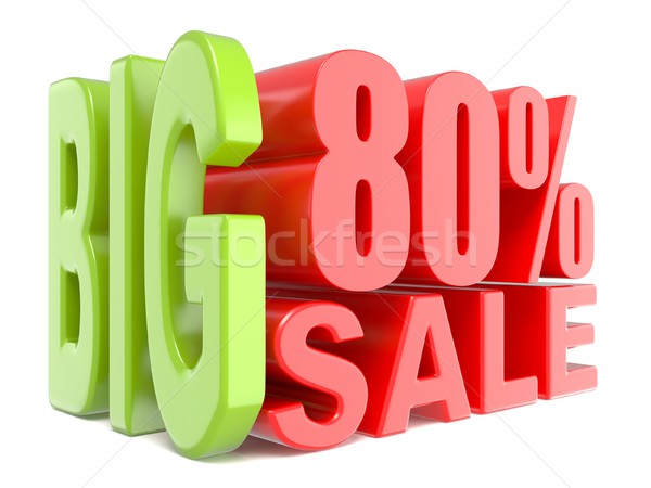 Big sale and percent 80% 3D words sign Stock photo © djmilic