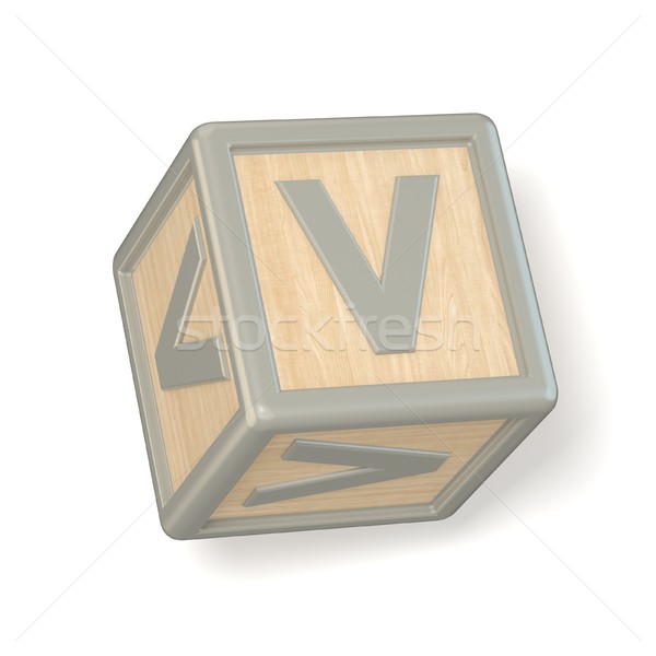 Lettre bois alphabet blocs police 3D [[stock_photo]] © djmilic