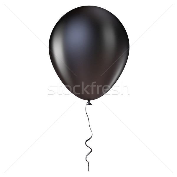 商業照片: 黑色 · 氦 · 氣球 · 色帶 · 3D · 三維渲染