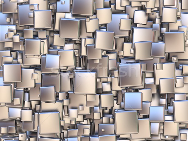 Abstract background made of silver tiles. 3D Stock photo © djmilic