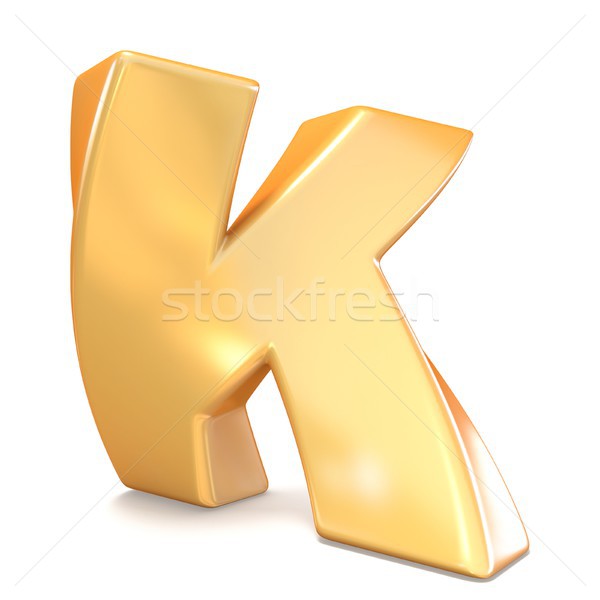 Orange twisted font uppercase letter K 3D Stock photo © djmilic