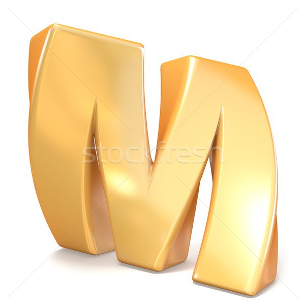 Orange twisted font uppercase letter M 3D Stock photo © djmilic