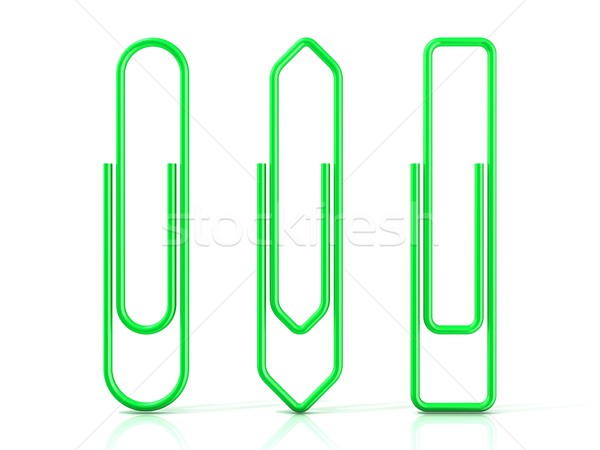 Paper clips isolated over white background, Three basic shapes.  Stock photo © djmilic