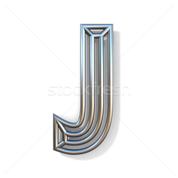 Wire outline font letter J 3D Stock photo © djmilic