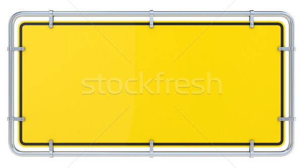 Blank framed warning sign. 3D Stock photo © djmilic
