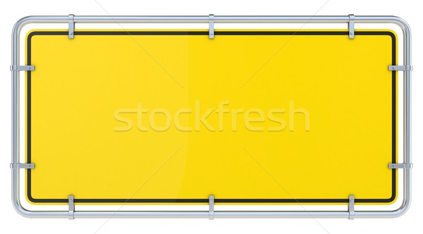 Blank framed warning sign. 3D Stock photo © djmilic