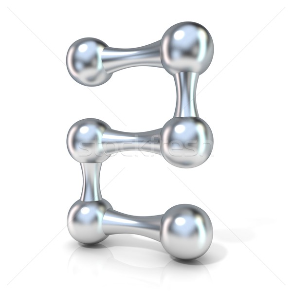 Molecular font numerical digits collection, 2 - TWO. 3D Stock photo © djmilic